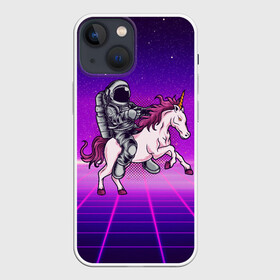 Чехол для iPhone 13 mini с принтом Космонавт на единороге в Петрозаводске,  |  | fantasy | nasa | единорог | космонавт | космос | лошадка | наса | пони | психоделика | фэнтази