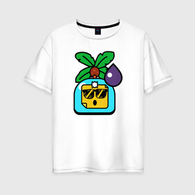 Женская футболка хлопок Oversize с принтом SPROUT (ICON) 3 в Петрозаводске, 100% хлопок | свободный крой, круглый ворот, спущенный рукав, длина до линии бедер
 | android | brawl | brawl stars | clash | game | stars | андроид | игра | мобильные игры