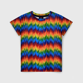Детская футболка 3D с принтом РАДУЖНАЯ КИСЛОТА  в Петрозаводске, 100% гипоаллергенный полиэфир | прямой крой, круглый вырез горловины, длина до линии бедер, чуть спущенное плечо, ткань немного тянется | acid | hippy | neon | rainbow | rasta | едкий | кислотный | летний | неоновый | радиоактивный | раста | солнечный | спектры | тепловизор | теплый | хиппи | яркий