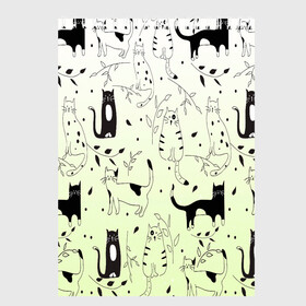 Скетчбук (блокнот) с принтом узор простые рисунки котов в Петрозаводске, 100% бумага
 | 48 листов, плотность листов — 100 г/м2, плотность картонной обложки — 250 г/м2. Листы скреплены сверху удобной пружинной спиралью | Тематика изображения на принте: ветеринару | градиент | коты | котята | кошатнику | кошки | любителю кошек | мило | минимализм | мяу | примитив | рисованные котики | рисунок