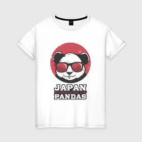 Женская футболка хлопок с принтом Japan Kingdom of Pandas в Петрозаводске, 100% хлопок | прямой крой, круглый вырез горловины, длина до линии бедер, слегка спущенное плечо | art | japanese | panda | retro look | style | vintage look | арт | винтаж | винтажный стиль | кингдом | королевство | королевство панд | крутая панда в очках | панда | пандочка | ретро стиль | рисунок панды | япония | 