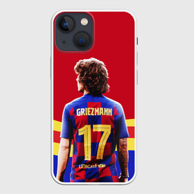 Чехол для iPhone 13 mini с принтом АНТУАН ГРИЗМАНН   БАРСЕЛОНА в Петрозаводске,  |  | antoine griezmann | barcelona | football | sport | антуан гризманн | барселона | номер 7 | сборная франции | спорт. | футбол