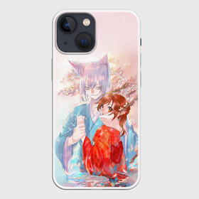 Чехол для iPhone 13 mini с принтом Томоэ и Нанами в Петрозаводске,  |  | akura | kamisama kiss | kitsune | mizuki | nanami | tomoe | yokai | акура | аниме | бог | боги | демон лис | демоны | ёкай | змея | йокай | кицуне | лис | мидзуки | мизуки | нанами | неко | очень приятно бог | томое | томоэ