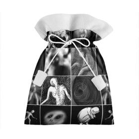 Подарочный 3D мешок с принтом Мрачные скетчи Плитка в Петрозаводске, 100% полиэстер | Размер: 29*39 см | Тематика изображения на принте: halloween | sketches | мрачное | рисунки | скетчи | страшное | ужасы | человечки
