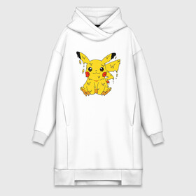 Платье-худи хлопок с принтом Потекший Пикачу в Петрозаводске,  |  | anime | picachu | pikachu | аниме | милый | пика | пикачу | покебол | покемон