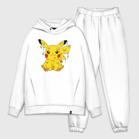 Мужской костюм хлопок OVERSIZE с принтом Потекший Пикачу в Петрозаводске,  |  | anime | picachu | pikachu | аниме | милый | пика | пикачу | покебол | покемон