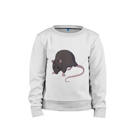 Детский свитшот хлопок с принтом Чёрная крыса в Петрозаводске, 100% хлопок | круглый вырез горловины, эластичные манжеты, пояс и воротник | rat | грызуны | животные | крысы | притомцы