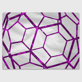 Плед 3D с принтом Hexagon в Петрозаводске, 100% полиэстер | закругленные углы, все края обработаны. Ткань не мнется и не растягивается | hexagon | lines | purple | violet | линии | фиолетовый многоугольник | шестиугольник