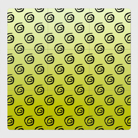 Магнитный плакат 3Х3 с принтом узор спиральки на желтом фоне в Петрозаводске, Полимерный материал с магнитным слоем | 9 деталей размером 9*9 см | геометрия | градиент | желтый фон | загогулины | закарлючки | закорлючки | лето | солнце | спираль | спиральки | тренд | узор