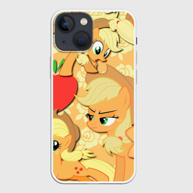 Чехол для iPhone 13 mini с принтом Applejack pattern в Петрозаводске,  |  | my little pony | дружба это чудо | единорог | единороги | май литл пони | мульт | мультфильм
