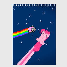 Скетчбук с принтом Nyan cat x Pony в Петрозаводске, 100% бумага
 | 48 листов, плотность листов — 100 г/м2, плотность картонной обложки — 250 г/м2. Листы скреплены сверху удобной пружинной спиралью | my little pony | nyan cat | дружба это чудо | единорог | единороги | май литл пони | мульт | мультфильм | нян кэт