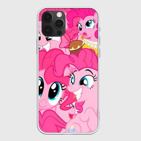 Чехол для iPhone 12 Pro с принтом Pinkie Pie pattern в Петрозаводске, силикон | область печати: задняя сторона чехла, без боковых панелей | Тематика изображения на принте: my little pony | дружба это чудо | единорог | единороги | май литл пони | мульт | мультфильм