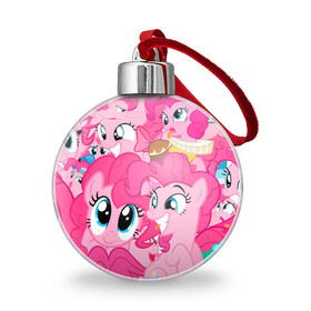 Ёлочный шар с принтом Pinkie Pie pattern в Петрозаводске, Пластик | Диаметр: 77 мм | my little pony | дружба это чудо | единорог | единороги | май литл пони | мульт | мультфильм
