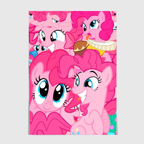 Постер с принтом Pinkie Pie pattern в Петрозаводске, 100% бумага
 | бумага, плотность 150 мг. Матовая, но за счет высокого коэффициента гладкости имеет небольшой блеск и дает на свету блики, но в отличии от глянцевой бумаги не покрыта лаком | my little pony | дружба это чудо | единорог | единороги | май литл пони | мульт | мультфильм