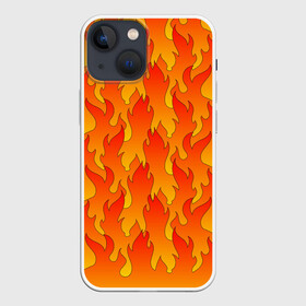 Чехол для iPhone 13 mini с принтом ПЛАМЯ 2.0 в Петрозаводске,  |  | fire | flame | горячий | желтый | красный | летний | огонь | пожар | стиль | теплый | тренд | языки пламени | яркий