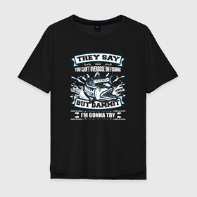 Мужская футболка хлопок Oversize с принтом Рыбалка на щуку в Петрозаводске, 100% хлопок | свободный крой, круглый ворот, “спинка” длиннее передней части | fish | лето | отдых | поклев | рыба | рыбалка | рыболов | спиннинг | удилище | удочка | щука