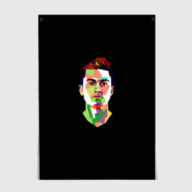 Постер с принтом Paulo Dybala Pop Art в Петрозаводске, 100% бумага
 | бумага, плотность 150 мг. Матовая, но за счет высокого коэффициента гладкости имеет небольшой блеск и дает на свету блики, но в отличии от глянцевой бумаги не покрыта лаком | art | champion | dybala | football | form | institute | juventus | palermo | paulo | player | pop | soccer | uniform | дибала | институто | легенда | палермо | пауло | форма | футбол | футбола | футболист | чемпион | ювентус