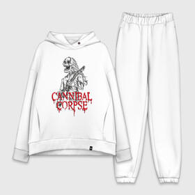 Женский костюм хлопок Oversize с принтом Cannibal Corpse | Труп Канниба в Петрозаводске,  |  | cannibal | cannibal corpse | corpse | death metal | deathgrind | алекс уэбстер | брутальный дэт метал | дэт метал | дэтграйнд | пол мазуркевич | роб барретт | труп каннибала