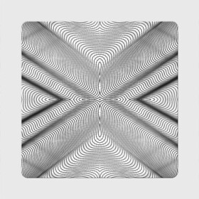 Магнит виниловый Квадрат с принтом Линии иллюзия в Петрозаводске, полимерный материал с магнитным слоем | размер 9*9 см, закругленные углы | psychedelic | абстрактные | абстракция | иллюзия | линии | обман | психоделика | психоделический