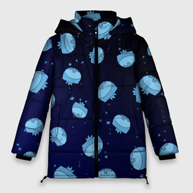 Женская зимняя куртка Oversize с принтом Медузы в океане в Петрозаводске, верх — 100% полиэстер; подкладка — 100% полиэстер; утеплитель — 100% полиэстер | длина ниже бедра, силуэт Оверсайз. Есть воротник-стойка, отстегивающийся капюшон и ветрозащитная планка. 

Боковые карманы с листочкой на кнопках и внутренний карман на молнии | animals | fish | ocean | sea | summer | бездна | вода | глубина | животные | звери | лето | медуза | море | морские жители | мультяшный | океан | под водой | подводный мир | природа | рыбка | рыбы | узор | фауна | фэнте