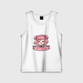 Детская майка хлопок с принтом Sweet Natsuki в Петрозаводске,  |  | anime | game | games | monika | natsuki | sayori | yuri | аниме | визуальный роман | доки доки | игра | игры | литературный клуб | моника | нацуки | саёри | юри