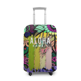 Чехол для чемодана 3D с принтом АЛОХА ГАВАЙИ | ALOHA HAWAII в Петрозаводске, 86% полиэфир, 14% спандекс | двустороннее нанесение принта, прорези для ручек и колес | aloha | hawaii | гаваи | гаваии | гавайи | доски | лето | море | паттерн | серфинг | текстура | цветы
