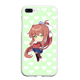 Чехол для iPhone 7Plus/8 Plus матовый с принтом Chibi Monika в Петрозаводске, Силикон | Область печати: задняя сторона чехла, без боковых панелей | Тематика изображения на принте: ddlc | doki doki literature club | monika | моника