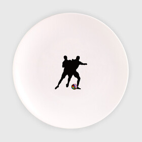 Тарелка с принтом BIG GAME в Петрозаводске, фарфор | диаметр - 210 мм
диаметр для нанесения принта - 120 мм | abstraction | ball | football | игра | мяч | футбол