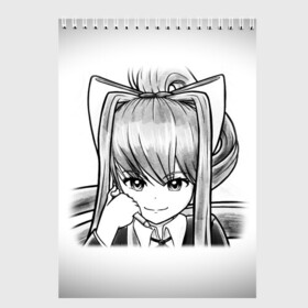 Скетчбук с принтом Doki Doki Literature Club в Петрозаводске, 100% бумага
 | 48 листов, плотность листов — 100 г/м2, плотность картонной обложки — 250 г/м2. Листы скреплены сверху удобной пружинной спиралью | anime | doki doki literature club | monika | natsuki | sayori | yuri | аниме | доки доки | доки доки литературный клуб | моника | нацуки | саёри | юри