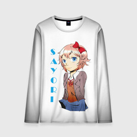 Мужской лонгслив 3D с принтом Doki Doki SAYORI в Петрозаводске, 100% полиэстер | длинные рукава, круглый вырез горловины, полуприлегающий силуэт | anime | doki doki literature club | monika | natsuki | sayori | yuri | аниме | доки доки | доки доки литературный клуб | моника | нацуки | саёри | юри