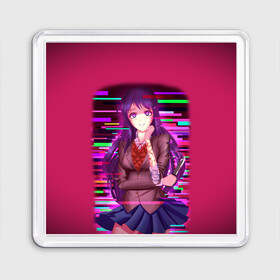 Магнит 55*55 с принтом Literature Club Юри (Yuri) в Петрозаводске, Пластик | Размер: 65*65 мм; Размер печати: 55*55 мм | anime | doki doki literature club | monika | natsuki | sayori | yuri | аниме | доки доки | доки доки литературный клуб | моника | нацуки | саёри | юри