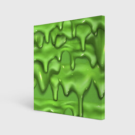 Холст квадратный с принтом Green Slime в Петрозаводске, 100% ПВХ |  | Тематика изображения на принте: drips | green | slime | желе | зелёный | слайм