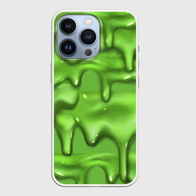 Чехол для iPhone 13 Pro с принтом Green Slime в Петрозаводске,  |  | drips | green | slime | желе | зелёный | слайм