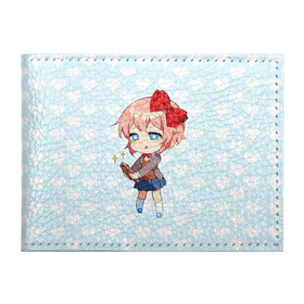 Обложка для студенческого билета с принтом Chibi Sayori в Петрозаводске, натуральная кожа | Размер: 11*8 см; Печать на всей внешней стороне | Тематика изображения на принте: ddlc | doki doki literature club | sayori | саёри | сайори