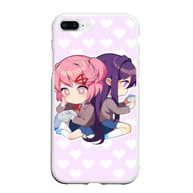 Чехол для iPhone 7Plus/8 Plus матовый с принтом Chibi Natsuki and Yuri в Петрозаводске, Силикон | Область печати: задняя сторона чехла, без боковых панелей | Тематика изображения на принте: ddlc | doki doki literature club | natsuki | yuri | натсуки | нацуки | юри