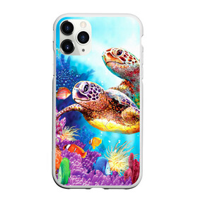 Чехол для iPhone 11 Pro матовый с принтом Морские черепахи в Петрозаводске, Силикон |  | Тематика изображения на принте: коралловые | море | морские | океан | подводный мир | рифы | рыбки | рыбы | черепахи