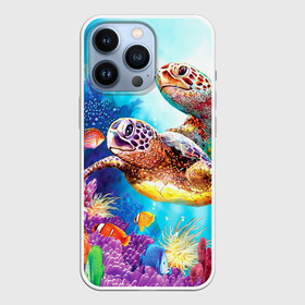 Чехол для iPhone 13 Pro с принтом Морские черепахи в Петрозаводске,  |  | коралловые | море | морские | океан | подводный мир | рифы | рыбки | рыбы | черепахи
