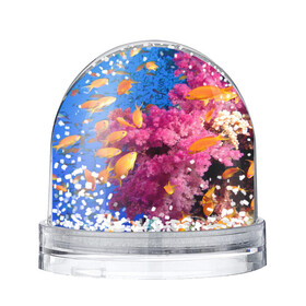 Игрушка Снежный шар с принтом Коралловые рыбки в Петрозаводске, Пластик | Изображение внутри шара печатается на глянцевой фотобумаге с двух сторон | коралловые | море | океан | подводный мир | рифы | рыбки | рыбы