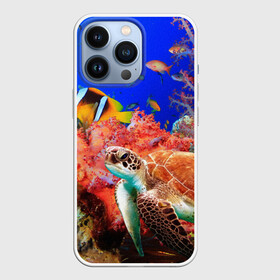 Чехол для iPhone 13 Pro с принтом Морская черепаха в Петрозаводске,  |  | кораллы | море | морская черепаха | подводный мир | рыбки