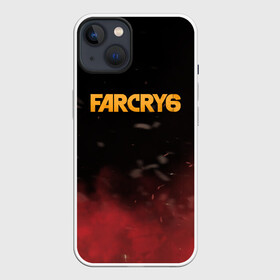 Чехол для iPhone 13 с принтом Far Cry 6 в Петрозаводске,  |  | far cry 6 | дым | игра | лого | надпись | частицы