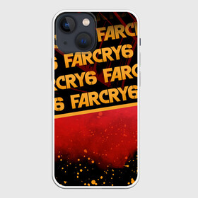 Чехол для iPhone 13 mini с принтом Far Cry 6 в Петрозаводске,  |  | far cry 6 | дым | игра | капли | лого | надпись | частицы