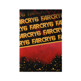 Обложка для паспорта матовая кожа с принтом Far Cry 6 в Петрозаводске, натуральная матовая кожа | размер 19,3 х 13,7 см; прозрачные пластиковые крепления | far cry 6 | дым | игра | капли | лого | надпись | частицы