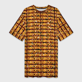 Платье-футболка 3D с принтом Far Cry 6 (Лого) в Петрозаводске,  |  | far cry 6 | игра | лого | надпись | текстура | частицы