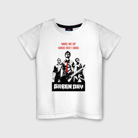 Детская футболка хлопок с принтом Green day: wake me up в Петрозаводске, 100% хлопок | круглый вырез горловины, полуприлегающий силуэт, длина до линии бедер | billie joe armstrong | green day | punk | rock | wake me up | билли джо | грин дей | панк | рок