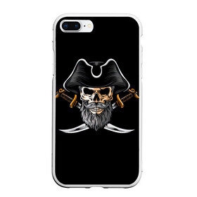 Чехол для iPhone 7Plus/8 Plus матовый с принтом Морской Капитан Пират в Петрозаводске, Силикон | Область печати: задняя сторона чехла, без боковых панелей | дэви джонс | капитан | клад | пират | пираты | сабли | сокровища | сундук мертвеца | чёрная борода