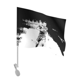 Флаг для автомобиля с принтом Джейми Варди в Петрозаводске, 100% полиэстер | Размер: 30*21 см | jamie vardy | king power | lester city | англия | британия | гол | джейми варди | известные личности | лестер сити | мужчинам | спорт | спортсмены | футбол | футболист | хобби | черно белый