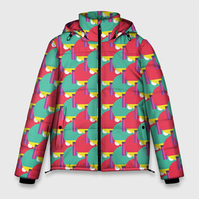 Мужская зимняя куртка 3D с принтом Пинг-понг в Петрозаводске, верх — 100% полиэстер; подкладка — 100% полиэстер; утеплитель — 100% полиэстер | длина ниже бедра, свободный силуэт Оверсайз. Есть воротник-стойка, отстегивающийся капюшон и ветрозащитная планка. 

Боковые карманы с листочкой на кнопках и внутренний карман на молнии. | Тематика изображения на принте: ping pong | sport | tennis | настольный теннис | пинг понг | ракетка | спорт | теннис