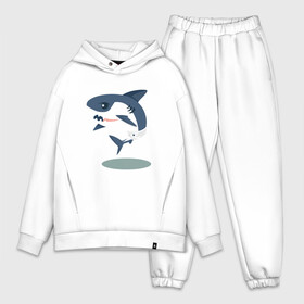 Мужской костюм хлопок OVERSIZE с принтом Акуленок в Петрозаводске,  |  | baby | shark | акула | акуленок | акулы | жители | клыки | море | морские | океан | памперс | паттерн | ребенок | рыба | черные