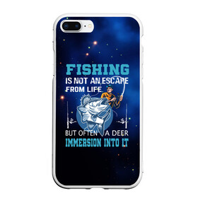 Чехол для iPhone 7Plus/8 Plus матовый с принтом FISHING PLANET Рыбалка в Петрозаводске, Силикон | Область печати: задняя сторона чехла, без боковых панелей | fish | карп | лето | отдых | поклев | рыба | рыбалка | рыболов | спиннинг | удилище | удочка