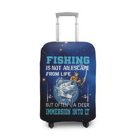 Чехол для чемодана 3D с принтом FISHING PLANET Рыбалка в Петрозаводске, 86% полиэфир, 14% спандекс | двустороннее нанесение принта, прорези для ручек и колес | fish | карп | лето | отдых | поклев | рыба | рыбалка | рыболов | спиннинг | удилище | удочка